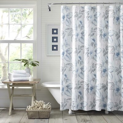 Laura Ashley Home Charlotte Blue & White deals Floral Cotton Shower Curtain New